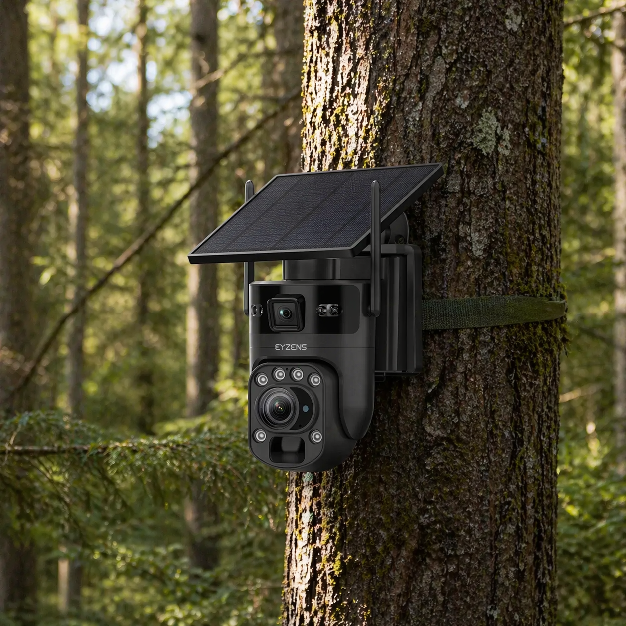 36x Optical Zoom - 4K Solar Security Camera – 100% Solar Powered, NO Electricity NO WiFi | White