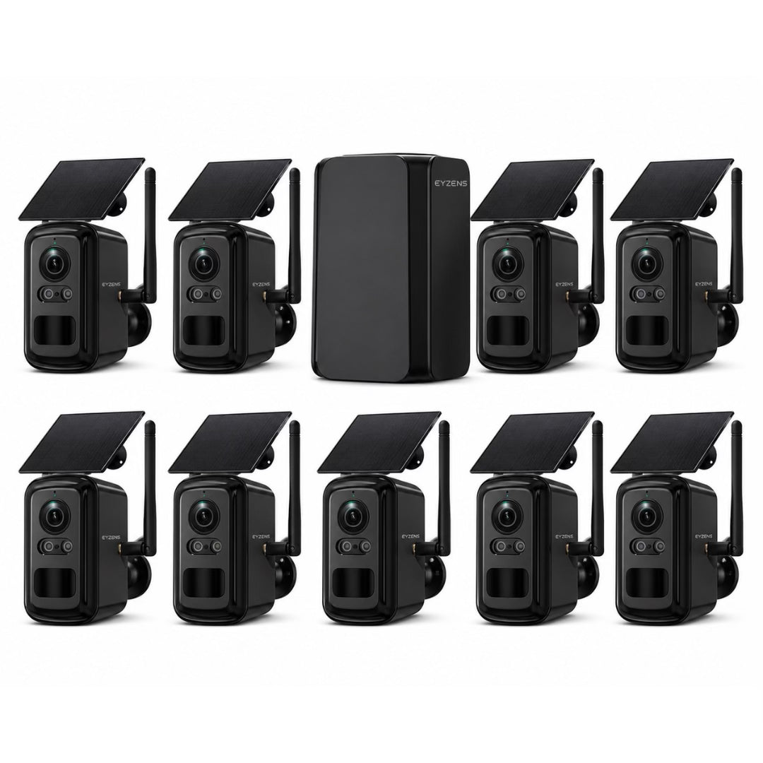 PoE NVR Security System AI Sensors - 8× 4K Bullet Cameras WiFi 1,700ft Coverage | Black