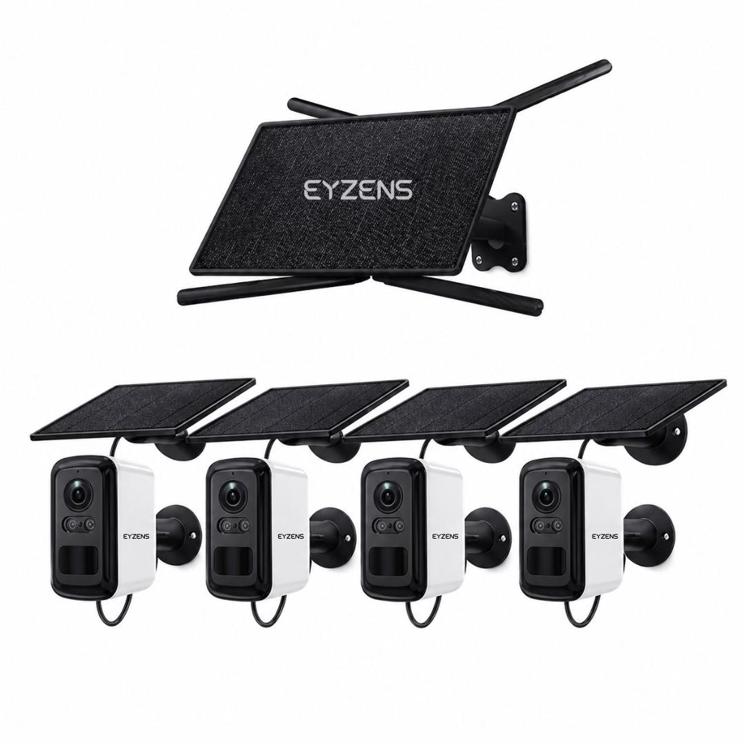 PoE NVR Security System AI Sensors - 4× 4K Bullet Cameras 4G | 5G White