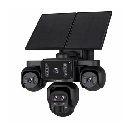20x Optical Zoom - 5 Lens 4K Solar Security Camera – 100% Solar Powered, NO Electricity NO WiFi