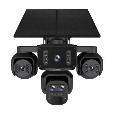 20x Optical Zoom - 5 Lens 4K Solar Security Camera – 100% Solar Powered, NO Electricity NO WiFi