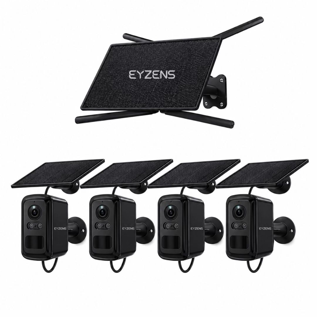 PoE NVR Security System AI Sensors - 4× 4K Bullet Cameras 4G | 5G Black