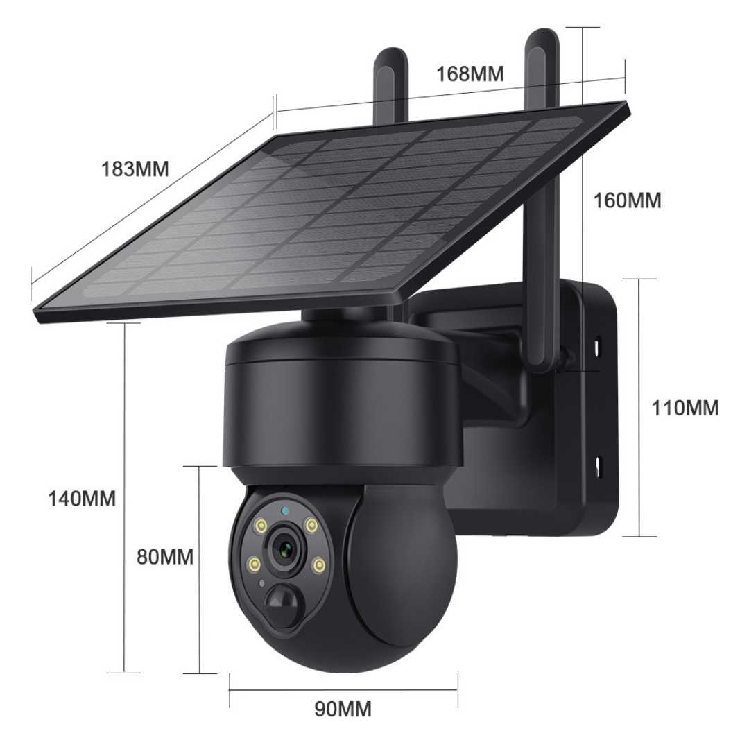 Pitch-Black Outdoor Solar Security Camera 8MP 4K Full HD 4G + WIFI (Copy)