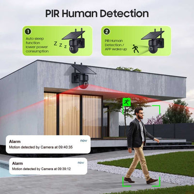 Pitch-Black Outdoor Solar Security Camera 8MP 4K Full HD 4G + WIFI (Copy)