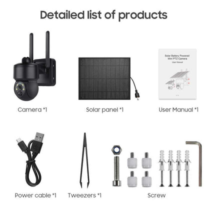 Pitch-Black Outdoor Solar Security Camera 8MP 4K Full HD 4G + WIFI (Copy)