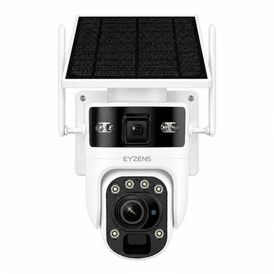 36x Optical Zoom - 4K Solar Security Camera – 100% Solar Powered, NO Electricity NO WiFi | White