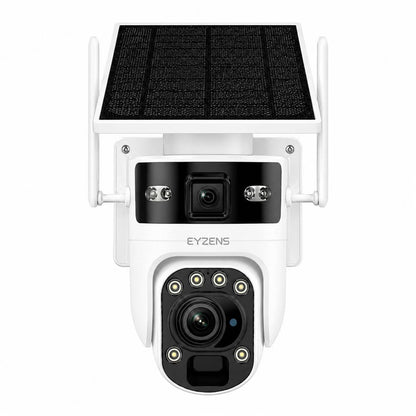 36x Optical Zoom - 4K Solar Security Camera – 100% Solar Powered, NO Electricity NO WiFi | White