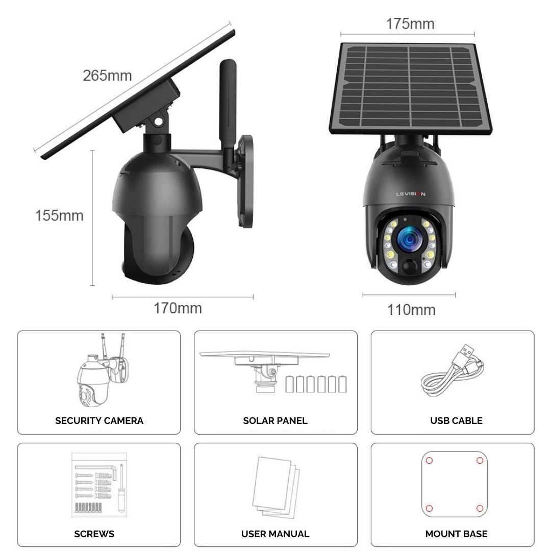 Motion Detection 4K 15MP Ultra Full HD Solar Powered Security Camera Night Vision 10X Zoom (no monthly fees)
