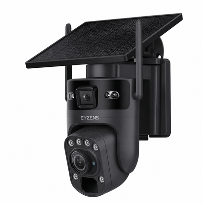 10x Optical Zoom - 1,700ft Range 4K Solar Security Camera WiFi