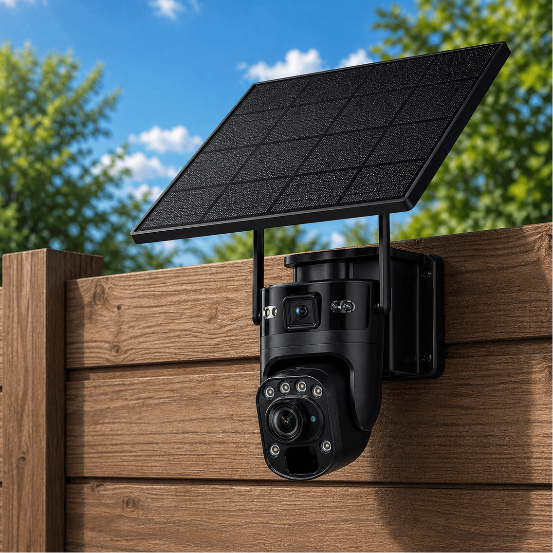 36x Optical Zoom - 4K Solar Security Camera – 100% Solar Powered, NO Electricity NO WiFi | White