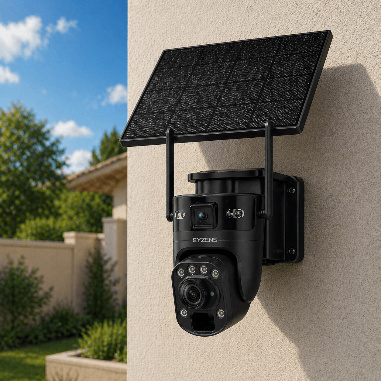 36x Optical Zoom - 4K Solar Security Camera – 100% Solar Powered, NO Electricity NO WiFi | White