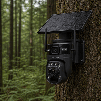36x Optical Zoom - 4K Solar Security Camera – 100% Solar Powered, NO Electricity NO WiFi | White