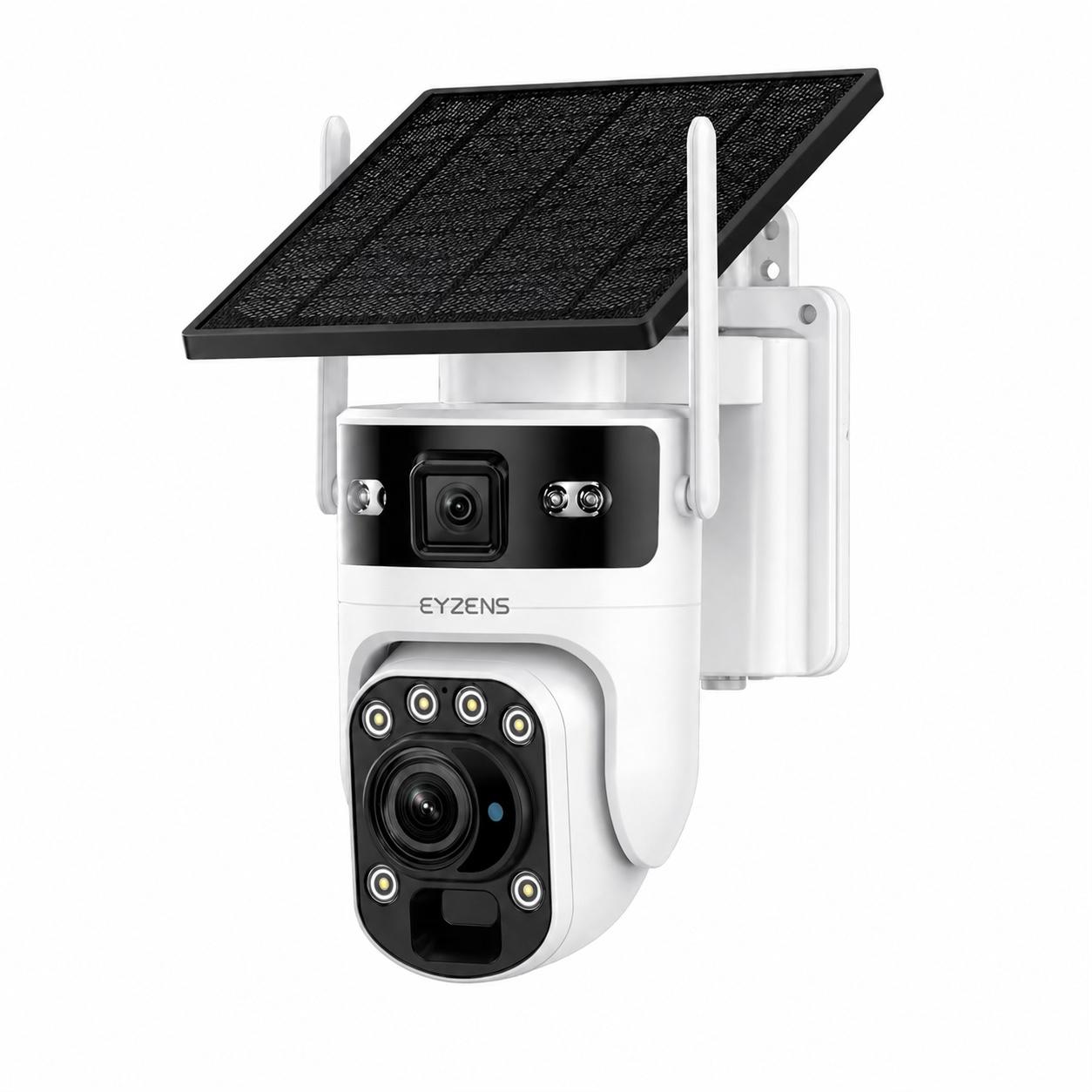 36x Optical Zoom - 4K Solar Security Camera – 100% Solar Powered, NO Electricity NO WiFi | White