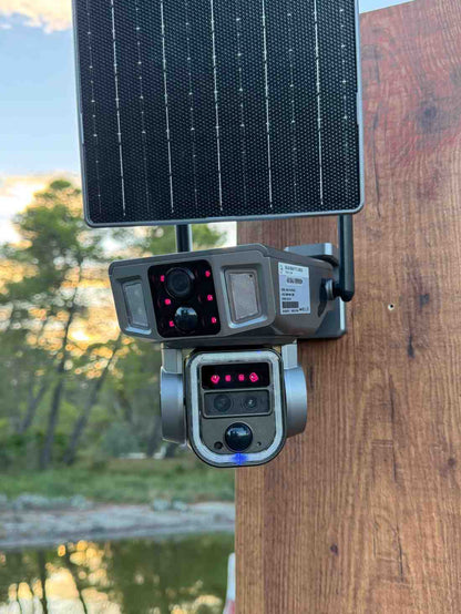4K 15MP - 12x Zoom 2,300ft Range - Solar Security Camera – 100% Solar Powered