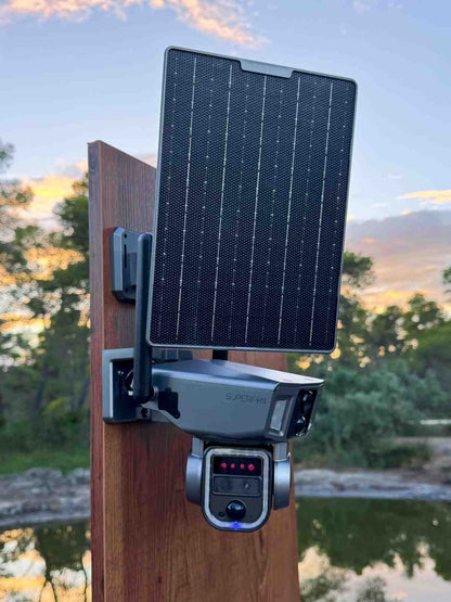 4K 15MP - 12x Zoom 2,300ft Range - Solar Security Camera – 100% Solar Powered