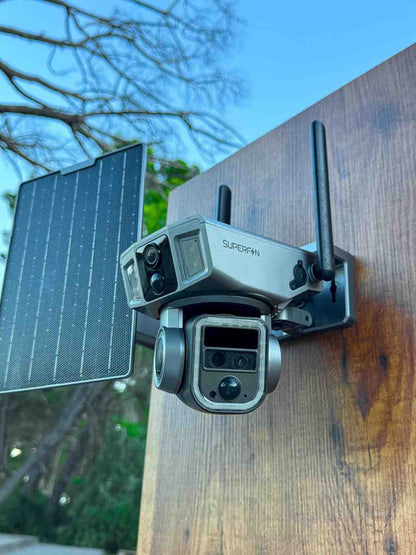 4K 15MP - 12x Zoom 2,300ft Range - Solar Security Camera – 100% Solar Powered